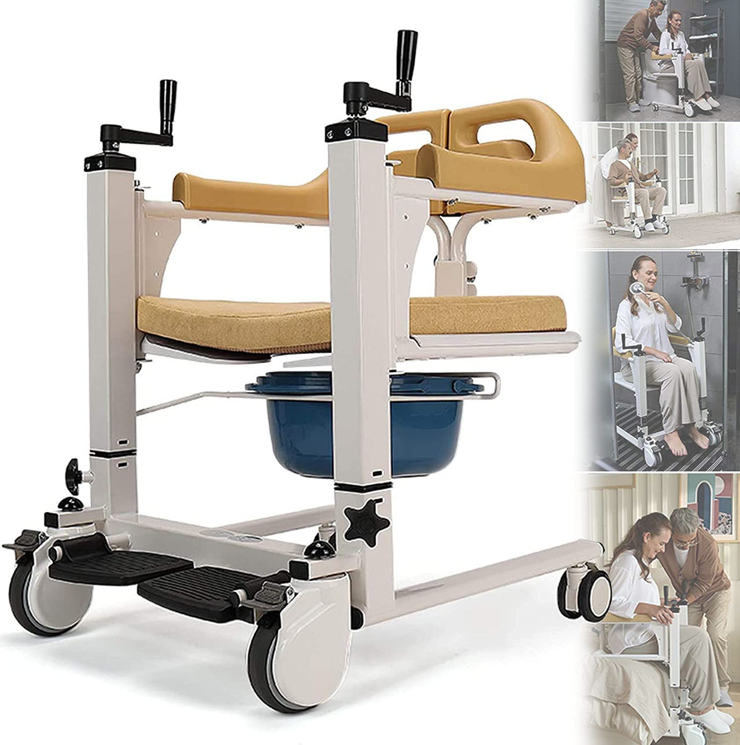 Auto parts Multifunktionaler Badstuhl auf Rollen, für Patiententransport, elektrischer Aufzug, Rollstuhl für behinderte ältere Menschen, geeignet für Rehabilitationsrollstühle in Pflegeheimen
