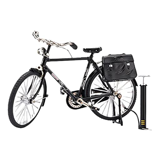 IUUUNI Retro-Fahrrad-Modell-Ornament, Legierungs-Mini-Fahrrad Mit Aufblasvorrichtung: Miniatur-Fahrrad 1:10 Fahrradmodell Legierungs-Fahrrad Miniatur-Fahrrad-Spielzeug (Schwarz)