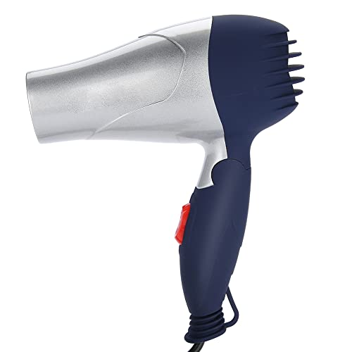 Faltgriff-Haartrockner Strong Power-Haartrockner Mini-Haarstyling-Werkzeug mit Formdüse für Friseur- und Familienzwecke(Silver)
