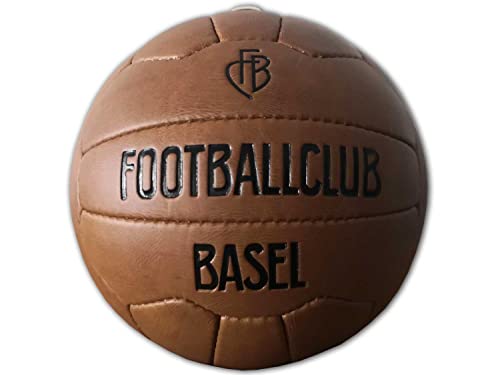 Macron FC Basel Vintage Ball braun FCB Fan Fußball nostalgisch Fanball, Größe:5