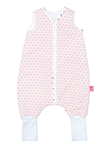 Babyschlafsack aus Baumwolle mit Beinen gefüttert von Motherhood - kuscheliger Babyschlafsack Öko Tex Standard TOG 2, Größe: 1,5-2,5 Jahre, rosa classics