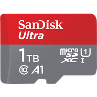 SanDisk Ultra 1 TB microSDXC Speicherkarte + SD-Adapter mit A1 App-Leistung bis zu 120 MB/s, Klasse 10, U1