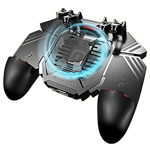 Ozkak PUBG Mobile Controller Smartphone Handy Gaming Gamepad mit Lüfter, 4 Triggers L1R1 Game für Android iOS iPhone