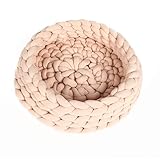 Homemania Haustierbett Nest, Rosa aus Acryl-Baumwolle, Seil, 50 x 50 x 15 cm, Rosa