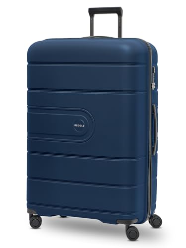 REDOLZ Essentials 11 Hartschalen Koffer Damen/Herren – Leichter Trolley 77 cm, hochwertiges Polypropylen Material, 4 Doppelrollen & TSA-Schloss (Dark Blue, Großer Koffer)