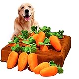 AOSEE Plüsch Karotte Hund, Hunde schnüffelspielzeug, Karotten Schnüffelmatte für Hunde, Stressabbauer, Kauspielzeug Schnüffelmatte, Interaktives Puzzle-Schnüffelspielzeug für Hunde (Orange)