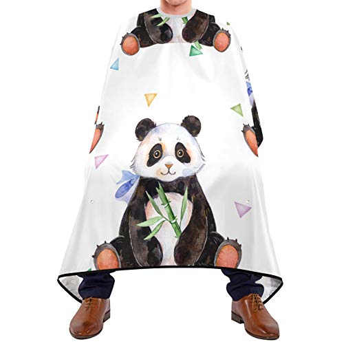 Professioneller Friseurumhang & Bartschürze 2-in-1 - niedlicher Panda-Haarschneideumhang mit 2 Saugnäpfen, wasser- und schmutzabweisender Friseurumhang für Kinder und Erwachsene