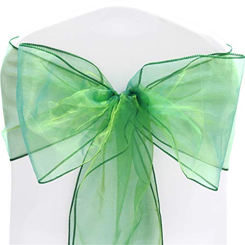 Time to Sparkle 100X Organza Schleife 22x280cm Stuhlhussen Stuhl Schärpe Band Organza Schleifenband -Green Shimmer