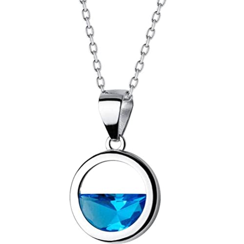 Good dress Damen Geschenk Halskette S925 Silber Halskette, Weibliche Einfache Blaue Diamant Halbkreis, Eine Wangquan Kurze Schlüsselbeinkette,s925 silber, 925 Silber