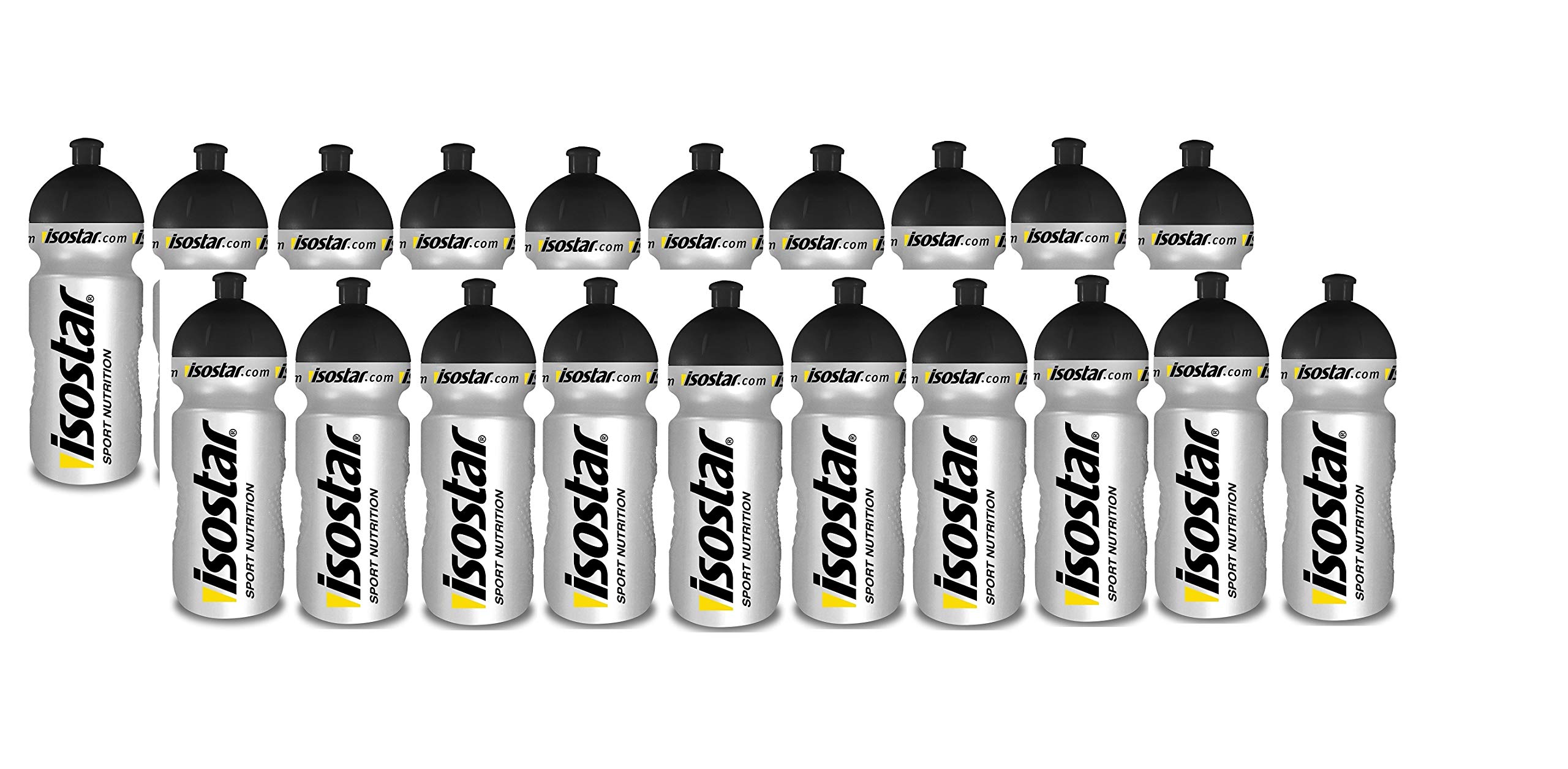 Isostar Sport Trinkflasche 500 ml - BPA-frei - Wasserflasche für Laufen, Radfahren, Gym, Wandern - Praktischer und auslaufsicherer Push & Pull Verschluss ( 20er Pack )
