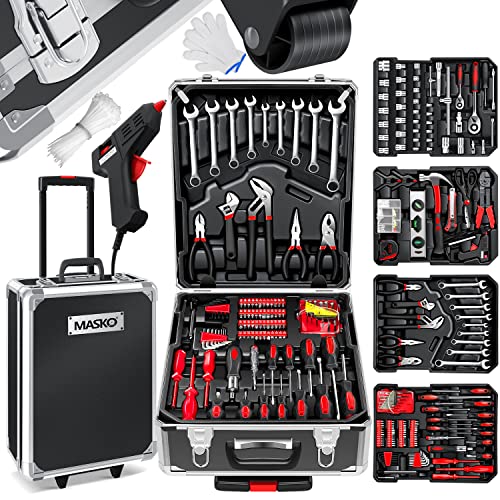 Masko® 969 tlg Werkzeugkoffer Werkzeugkasten Werkzeugkiste Werkzeug Trolley Profi 969 Teile Qualitätswerkzeug Anthrazit