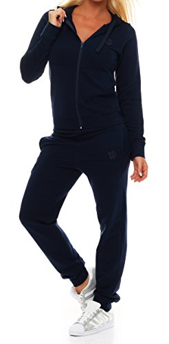 Gennadi Hoppe Damen Jogginganzug Trainingsanzug Sportanzug, blau,XL