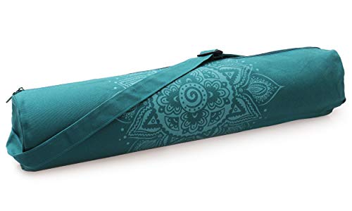 Yogistar Yogatasche yogibag® Basic - Zip - Cotton - Art Collection - 65 cm - Spiral Mandala - Petrol