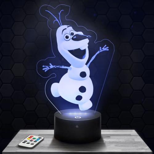 Nachttischlampe, Touch-Nachtlicht Olaf 3D-LED-Lampe Illusion, Geschenkidee Weihnachten Geburtstag Junge und Mädchen Nachttischlampe Kinder- oder Erwachsenenzimmer