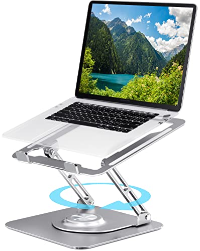 Laptop Ständer für Schreibtisch 360°Drehbarer Sockel, Ergonomischer Laptopständer aus Aluminium für den Schreibtisch , Kompatibel mit MacBook Air/Pro und Anderen 10-17" Laptop Halterung