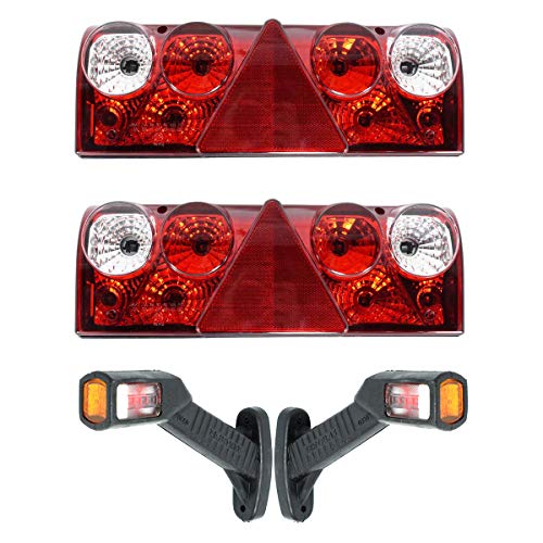 2 x Rücklicht-Lampen für LKW Anhänger + Geschenk (rechts und links) Seitenmarkierer