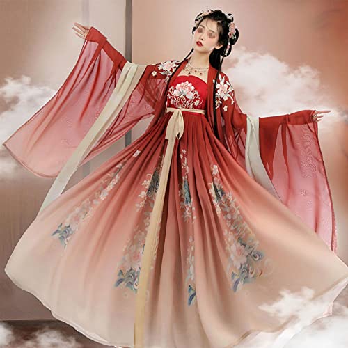 Alte traditionelle Kleidung Eleganter Retro-Tang-Anzug Performance-Kostüm Hanfu-Kleid im chinesischen Stil (Farbe: A, Größe: S=152-160 cm)