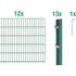 Metallzaun Grund-Set Doppelstabmatte verz. Grün beschichtet 12 x 2 m x 1,2 m