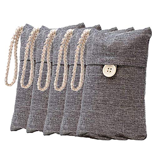 Sucute Air Purifying Bag, 5 Pack Natural Bamboo Charcoal Air Purifying Bag, Nature Fresh Air Purifier Bags, Activated Charcoal