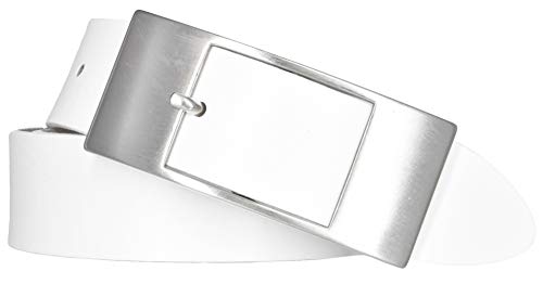Mytem-Gear Damen Leder Gürtel 35 mm Nappaleder Damengürtel (100 cm, Weiß)