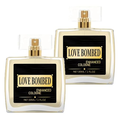 Love Bombed Cologne for Männer, Love Bombed, Enhanced Scents Pheromone-Parfüm, Love Bombed Pheromone Cologne for Männer, Langlebiger Pheromone-Duftspray for Männer (2PC)