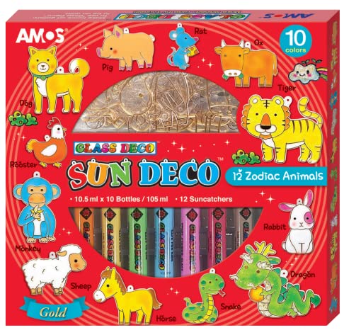Amos Sun Deco. 12 Molds with 6 Colors. Premium Qualität (12 Zodiac Aminals)