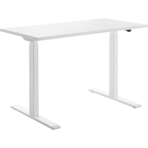 Topstar E-Table Höhenverstellbarer Schreibtisch, Holz, Weiss/Weiss, 120 x 60 cm