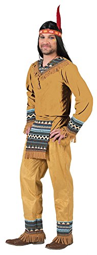 Funny Fashion Indianer Cherokee Herren Kostüm, Braun, 56/58