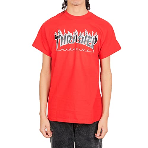 Thrasher Magazine Herren-T-Shirt, kurzärmelig, Rot, rot, Klein