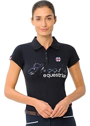 SPOOKS Poloshirt Damen Mädchen Kinder, Polo Shirt tailliert Sommer Tshirt Hemd Sport - Roxie Sequin Polo Navy l