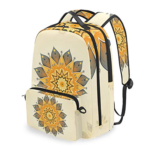Rucksack mit abnehmbarer Kreuztasche, Art-Deco-Computerrucksäcke, Büchertasche für Reisen, Wandern, Camping, Tagesrucksack, Muster, L