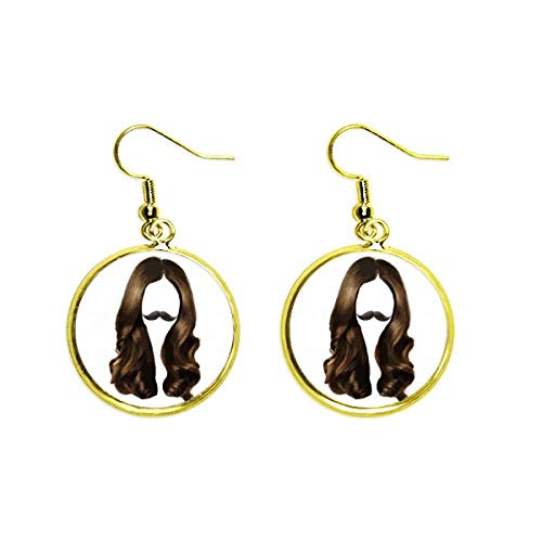 Damen-Ohrhänger mit gewelltem Haar, Art-Deco-Geschenk, modische Ohrhänger, goldfarben, Metall