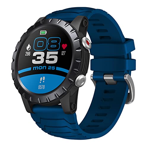 NOETS Smartwatch für Damen und Herren, GPS, Sport-Tracking, Fitness-Tracker mit vielen Sport-Modi, Druckerkennung, Atmen, Training, Blutsauerstoff, Blau