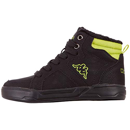 Kappa Unisex Kinder Grafton Sneaker, 1133 Black/Lime,37 EU