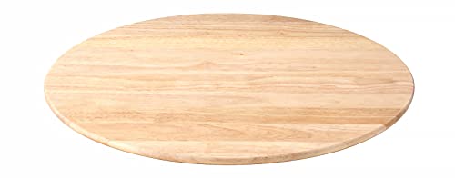 Continenta Drehplatte aus Gummibaumholz, Servierplatte, Drehbrett, Drehteller, Käseplatte, Größe: Ø 46 x 3,5 cm
