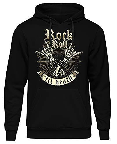 Rock 'n' Roll Männer Herren Kapuzenpullover | Rockabilly Rock Musik Heavy Metal Death Hardrock | M3 (XXL)