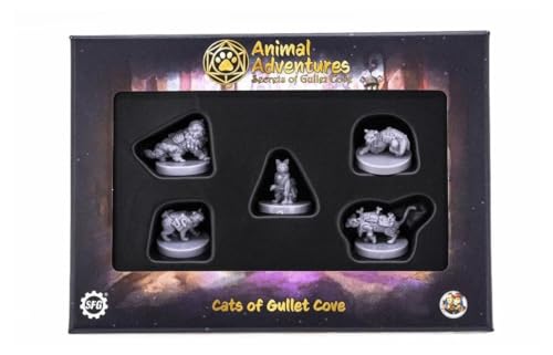 Animal Abenteuer: Secrets of Gullet Cove - Cats of Gullet Cove, RPG Miniaturen für Rollenspiele, bereit zum Malen oder Spielen, 5e Dungeon Crawl Kampagne kompatibel