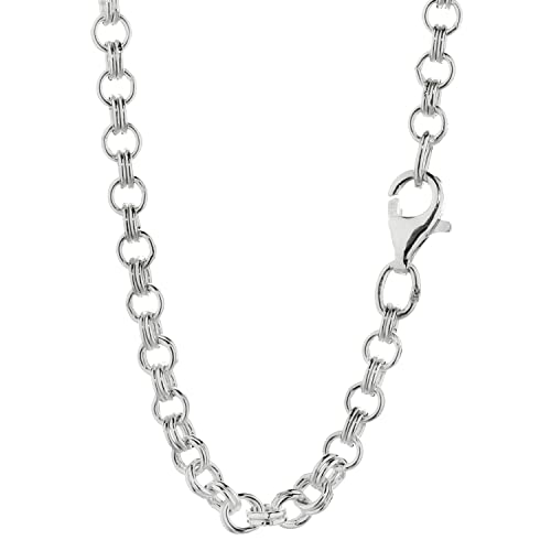 NKlaus Halskette aus 925 Sterling Silber 70cm Zwillings Ankerkette rund Damen Collier 13038