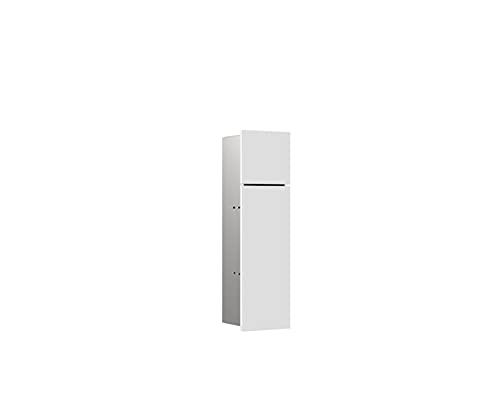 emco ASIS Pure Unterputz-Schrankmodul, Badezimmerschrank als Toilettenpapierhalter & Klobürstenhalter, Hochschrank mit Push to Open-Funktion, weiß matt