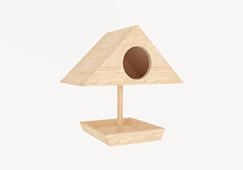 Dreieckiges Vogelhaus aus Holz für den Außenbereich, mit Lüftungsschlitzen, für die meisten gängigen Hinterhof und kleinen Vögel, Geschenk für Avid-Vogelbeobachter