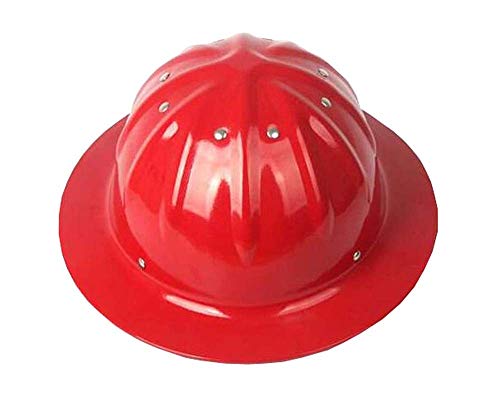Aluminiumhelm, großer Hut, Sonnenschirm, Sonnenschutz, Aufprallstelle, Außenhelm Hardhats) Bauarbeiterhelm mit verstellbarem Helm,Bauhelm Aluminium Hard hat (Rot)