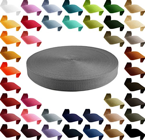 50m PP Gurtband 50mm extrem robust Polypropylen Tragband Farbwahl über 40 Farben, Gurtband:860 grau