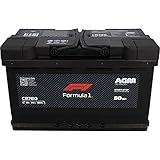 Formula 1 Autobatterie AGM 80 Ah/760A CB780, zyklenfest, wartungsfrei, AGM Batterie 12V Batterie Auto Starterbatterie