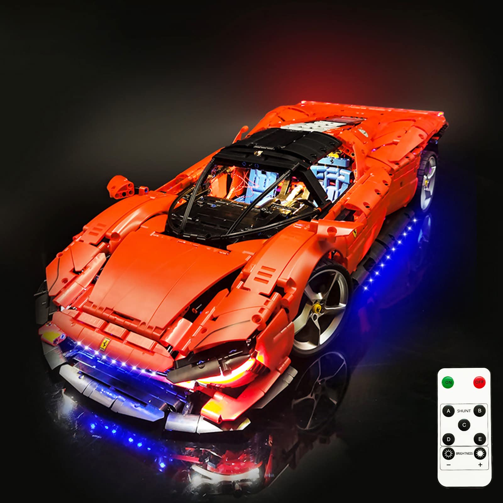 Fernbedienung LED Beleuchtung Licht Set Für Lego 42143 Ferrari Daytona SP3, für Männer und Frauen Spielzeug Geschenk, Beleuchtungsset Kompatibel mit Lego 42143(Nicht Enthalten Modell)