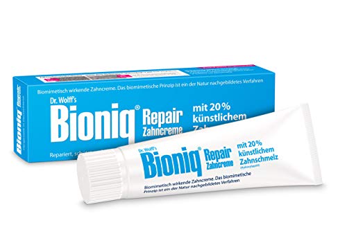 Bioniq Repair Zahncreme - reparierende Zahnpasta mit künstlichem Zahnschmelz, ohne Fluorid - 6 x 75 ml