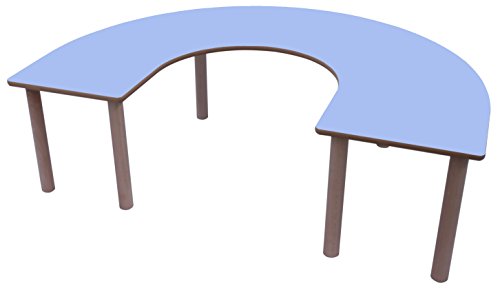 Mobeduc Kinder U Tisch, Holz, Lavendel blau, 150 x 120 x 40 cm