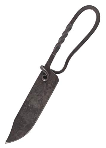 Battle-Merchant Geschmiedetes Messer mit Lederscheide, ca. 23 cm