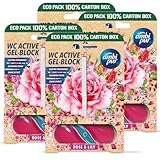 Ambi Pur WC Active Gel-Block 45g Rose & Lily - WC Duft (4er Pack)