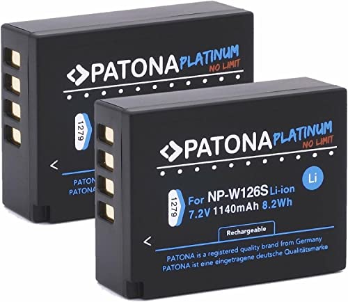 PATONA Platinum (2X) Ersatz für Akku Fujifilm NP-W126s NP-W126 (echte 1140mAh)