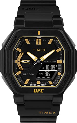 Timex UFC Men's Colossus 45mm Watch - Black Strap Black Dial Black Case